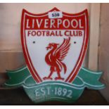 A modern painted cast metal Liverpool FC sign