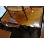 A 78cm 20th Century stained mixed wood side table with moulding to top and frieze drawer, set on