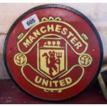 A modern painted cast metal Manchester United FC sign