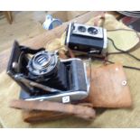 A vintage Ensign bellows camera - sold with a Brownie Reflex (both in original cases) - various