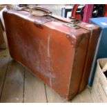 An old pressed fibreboard suitcase