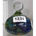 A vintage M'dina glass doorstop form paperweight