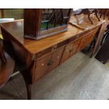 A 2m reproduction mahogany sideboard with four frieze drawers and quadruple cupboard doors under