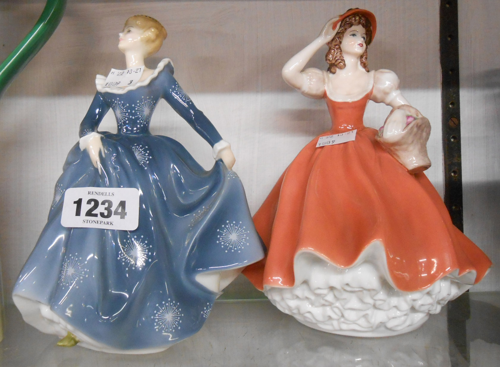 A Royal Doulton figurine Fragrance HN2334 - sold with a Coalport Ladies of Fashion figurine Flora