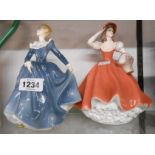 A Royal Doulton figurine Fragrance HN2334 - sold with a Coalport Ladies of Fashion figurine Flora