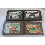 Two small postcard albums with contents including real photographic views, etc.