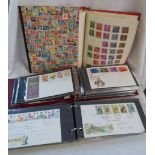 Two ring bound covers albums containing a collection of mint decimal stamp packs and some 1970's/
