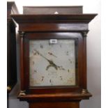 A late 18th Century oak longcase clock, the 28cm square painted dial marked for H. Richard of Exeter
