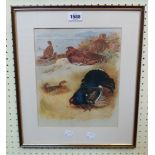 A. Thorburn: a framed late coloured print study of Red and Black Grouse