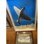 Lloyd: a framed acrylic painting, depicting a Spitfire performing a wing-over - signed and dated '90