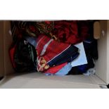 A box containing a large quantity of silk and other fashion scarves including Yves Saint Laurent,
