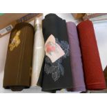 Six rolls of vintage Japanese kimono silk