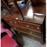 An 88cm 19th Century mahogany chest of two short and two long graduated drawers, set on raised