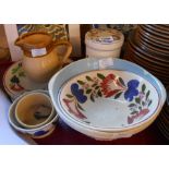 A quantity of TG Green Oakville pattern items including storage jar, plates, etc. - sold with TG