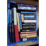 A crate containing a selection of mainly small format vintage hard back books - various subjects and