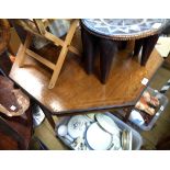 A 90cm Edwardian inlaid rosewood octagonal centre table, set on square tapered supports with X-