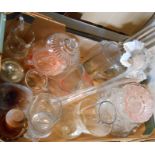 A box containing a quantity of assorted glassware including jugs, bowls, etc.