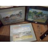 David Richardson: three framed late 20th Century original works, comprising two River Dart Estuary