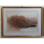 Thomas Dingle Jnr.: a gilt framed watercolour, depicting figures and boats on a river - signed and