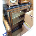 An 80cm late Victorian ebonised, walnut inlaid and strung pier cabinet with applied gilt metal