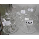 A small selection of cut glassware including goblets, wines, etc.