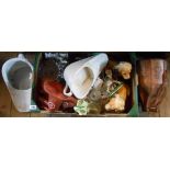A box containing a quantity of assorted ceramics, glass and other collectable items including