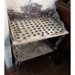 A 73cm Victorian two tier washstand with shabby chic finish and adapted drilled top, set on turned