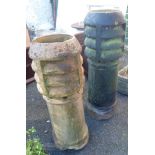 Two terracotta chimney pots