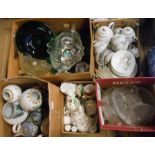 Five boxes of assorted pottery, glassware and ceramic items