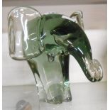 A Murano glass figure of a stylised elephant