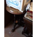 An antique inlaid walnut occasional table a/f