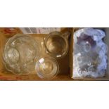 A box containing a quantity of assorted glassware including Webb Corbett bowl, etc.