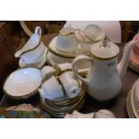 A selection of Wedgwood bone china Chester pattern tea and dinnerware comprising coffee pot, five