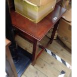 A 53cm early 20th Century stained and varnished wood occasional table, set on square supports