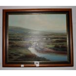 A framed modern oil on canvas - inscribed verso Childes Tomb, Dartmoor 1992