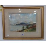 G. Trevor: a gilt framed watercolour view of the East Coast of Skye - signed and titled verso - 25cm