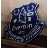 A modern painted cast iron Everton football club sign