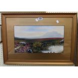 Gresham: a gilt framed and slipped gouache, depicting a view of Yes Tor - signed