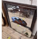 A stained wood framed reproduction Southern Comfort advertising wall mirror - sold with a vintage