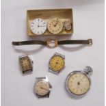 A vintage 9ct. gold cased lady's wristwatch with presentation text to case back - sold with six