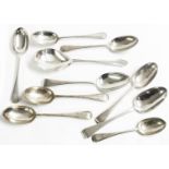 A set of six silver tablespoons with matching initials to terminals - London 1924 - sold with two