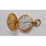 A marked 18K yellow metal cased gentleman's keyless wind lever pocket watch by John Walker Ltd.,