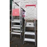 Two Beldray aluminium step ladders - sold with a Halo similar
