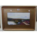 Gresham: a gilt framed and slipped gouache, depicting a view of Belstone Tor - signed