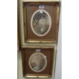 A pair of gilt framed oval chromolithographs, both depicting river landscapes - pencil signed and