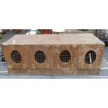 A scratch built four place terrier dog hutch