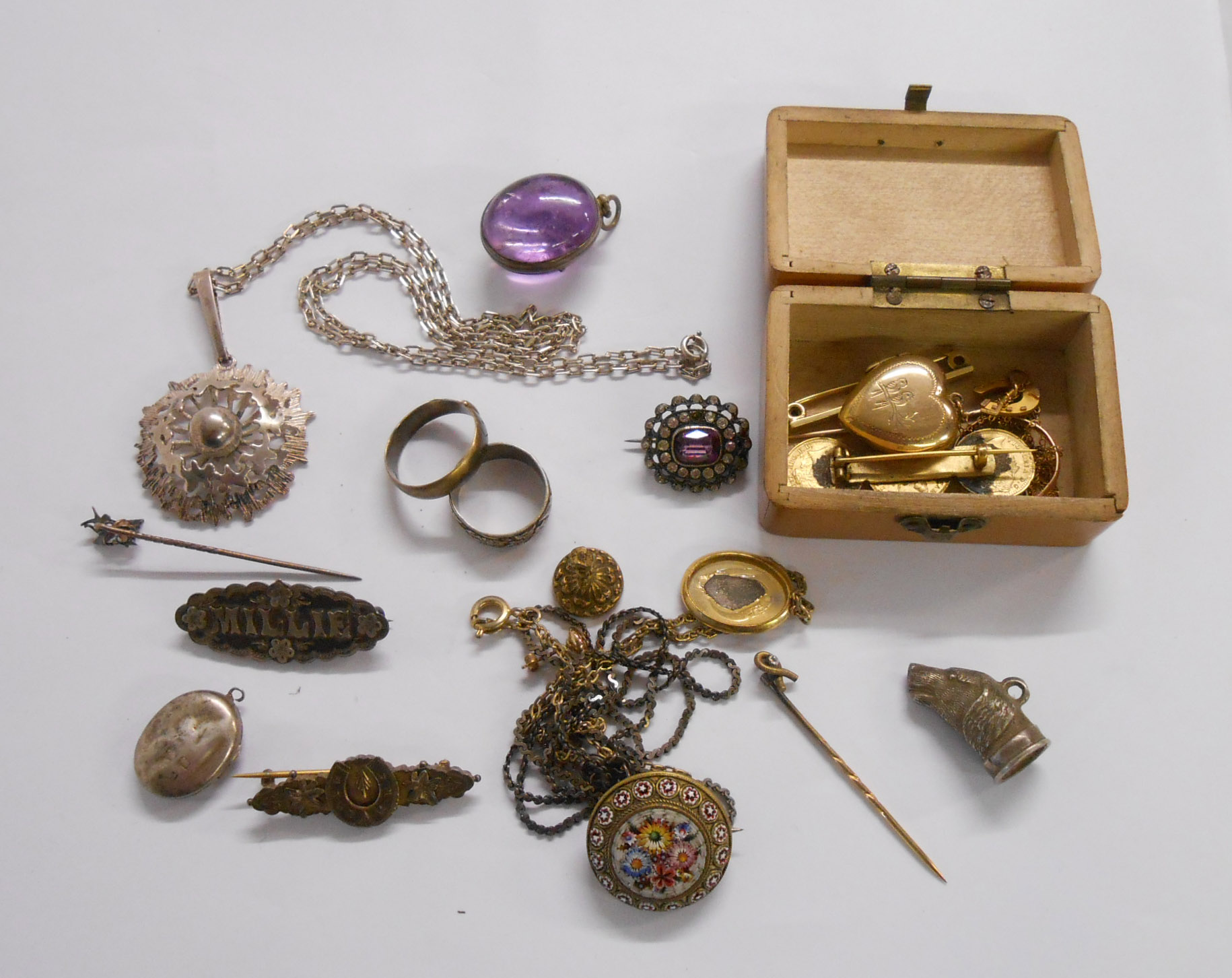 A small quantity of good quality costume jewellery including some silver - sold with a trinket box
