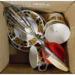 A vintage Ridgway Indian Summer part coffee set - sold with a vintage Prestige egg whisk