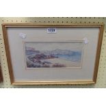 W. Sands: a gilt framed watercolour, depicting a coastal view - signed - sold with a framed coloured