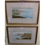 Walter Henry Sweet: a pair of gilt framed watercolours, depicting views of Sidmouth and its